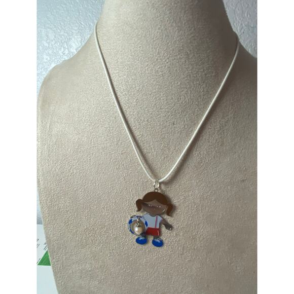 Vantel Pearls Soccer Pendant Necklace with Real Pearl - Picture 1 of 4